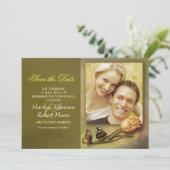 ヴィンテージデザインのSave the Date写真招待状 セーブザデート (スタンド正面)