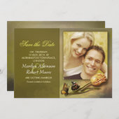 ヴィンテージデザインのSave the Date写真招待状 セーブザデート (正面/裏面)