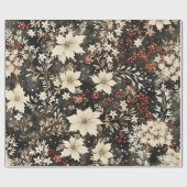 ヴィンテージデザインクリスマスラッピング紙 ラッピングペーパー (フラット)