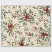 ヴィンテージデザインクリスマスラッピング紙 ラッピングペーパー (フラット)