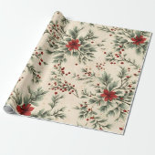 ヴィンテージデザインクリスマスラッピング紙 ラッピングペーパー (アンロールド)
