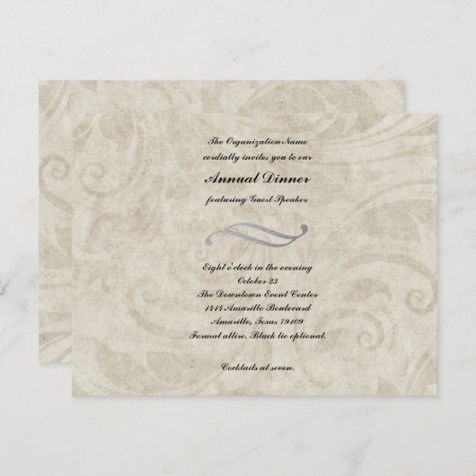 ヴィンテージデザインディナー招待状 招待状 (正面/裏面)