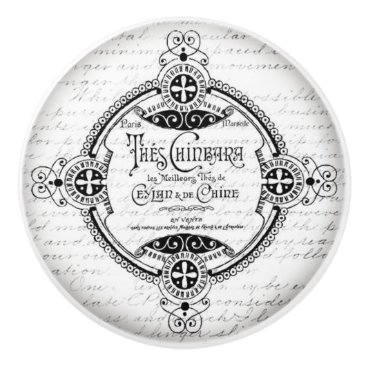 ヴィンテージデザインドアまたは引き出しハンドル セラミックノブ (正面)