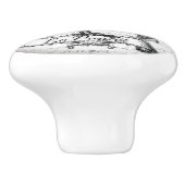 ヴィンテージデザインドアまたは引き出しハンドル セラミックノブ (側面)