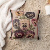 ヴィンテージデザインパンジー枕 クッション (ブランケット)