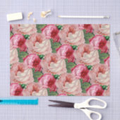 ヴィンテージデザインピンクローズフローラクラフト 薄葉紙 (クラフト)