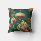 ヴィンテージデザインフローラ緑 クッション (裏面)