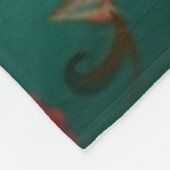 ヴィンテージデザインフローラ緑 フリースブランケット (角)