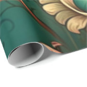 ヴィンテージデザインフローラ緑 ラッピングペーパー (ロールコーナー)