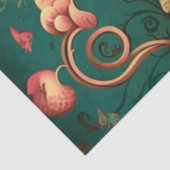 ヴィンテージデザインフローラ緑 薄葉紙 (詳細)