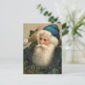 ヴィンテージデザインブルーサンタクランドスノー シーズンポストカード (スタンド正面)