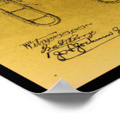 ヴィンテージデザインレトロトロンボーン特許プリント ポスター (角)