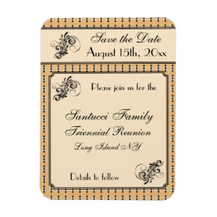 ヴィンテージデザイン懇親会、イベント、パーティー日付の保存 マグネット