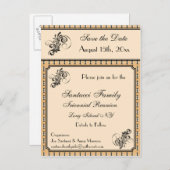 ヴィンテージデザイン懇親会、イベント、パーティー日付の保存 案内ポストカード (正面/裏面)