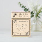 ヴィンテージデザイン懇親会、イベント、パーティー日付の保存 案内ポストカード (スタンド正面)