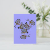 ヴィンテージデザイン1950の自転車 ポストカード (スタンド正面)