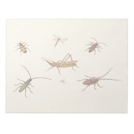 ヴィンテージデザイン7匹の違う昆虫 ノートパッド