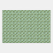 ヴィンテージデザイン、ギンガムチェックとパインブランチ ラッピングペーパーシート (正面3)