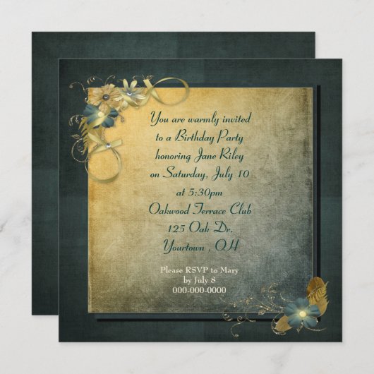 ヴィンテージデザイン 招待状 (正面/裏面)