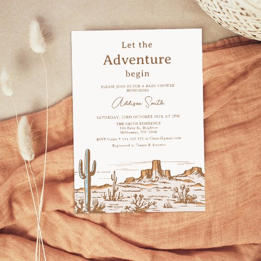 ヴィンテージデザートウィルダネスベビーシャワー招待状 招待状