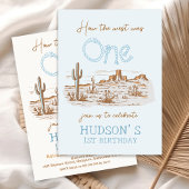 ヴィンテージデザートウェスタンワイルドウェスト1歳の誕生日 招待状