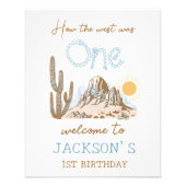 ヴィンテージデザートウェスタン1stバースデーウェルカムサイン フォトプリント            (正面)