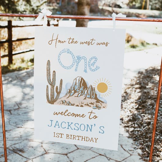 ヴィンテージデザートウェスタン1stバースデーウェルカムサイン フォトプリント           