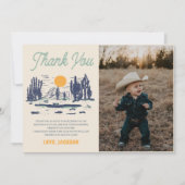 ヴィンテージデザートウエスタンワイルドウェスト誕生日 サンキューカード (正面)