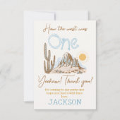 ヴィンテージデザートウエスタンワイルドウェスト1st誕生日 サンキューカード (正面)