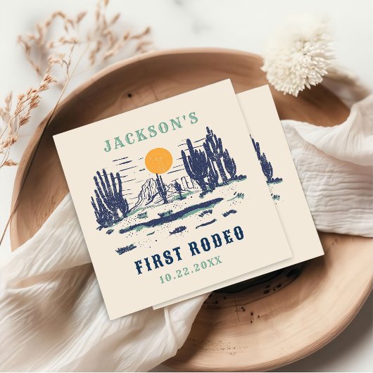 ヴィンテージデザートウエスタンワイルドウェスト1st誕生日 スタンダードカクテルナプキン