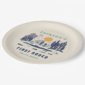 ヴィンテージデザートウエスタンワイルドウェスト1st誕生日 ペーパープレート (アングル)