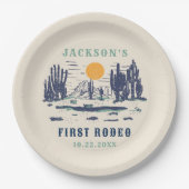 ヴィンテージデザートウエスタンワイルドウェスト1st誕生日 ペーパープレート (正面)