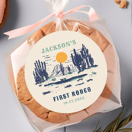 ヴィンテージデザートウエスタンワイルドウェスト1st誕生日 ラウンドシール