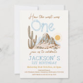 ヴィンテージデザートウエスタンワイルドウェスト1st誕生日 招待状 (正面)