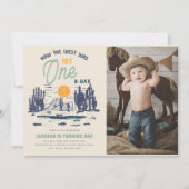 ヴィンテージデザートウエスタンワイルドウェスト1st誕生日 招待状 (正面)