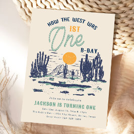 ヴィンテージデザートウエスタンワイルドウェスト1st誕生日 招待状