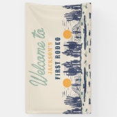 ヴィンテージデザートウエスタンワイルドウェスト1st誕生日 横断幕 (縦)