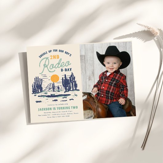 ヴィンテージデザートウエスタンワイルドウェスト2nd誕生日 招待状