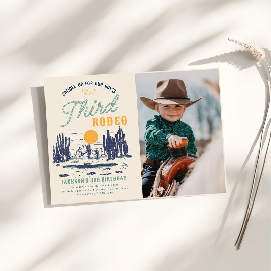 ヴィンテージデザートウエスタンワイルドウェスト3rd誕生日 招待状