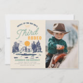 ヴィンテージデザートウエスタンワイルドウェスト3rd誕生日 招待状 (正面)