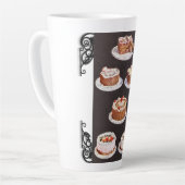 ヴィンテージデザートケーキ飾つや消しのレトロ カフェラテマグ (左アングル)