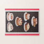 ヴィンテージデザートケーキ飾つや消しのレトロ ジグソーパズル (横)