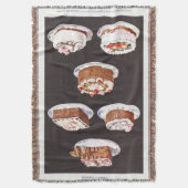 ヴィンテージデザートケーキ飾つや消しのレトロ スローブランケット (正面縦)