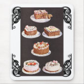 ヴィンテージデザートケーキ飾つや消しのレトロ マウスパッド (正面)