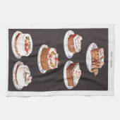 ヴィンテージデザートケーキ飾つや消しチャート キッチンタオル (横)