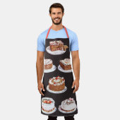 ヴィンテージデザートケーキ飾つや消し エプロン (着用した状態)