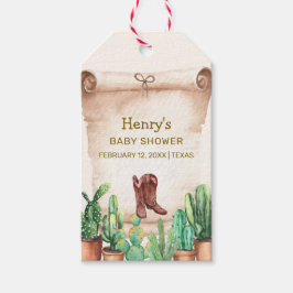 ヴィンテージデザートサボスカウボーイブーツ赤ちゃんシャワー ギフトタグ