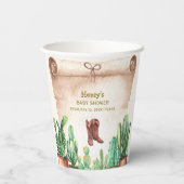 ヴィンテージデザートサボスカウボーイブーツ赤ちゃんシャワー 紙コップ (裏面)