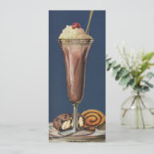 ヴィンテージデザートチョコレートシェイクバースデーパーティー 招待状 (スタンド正面)