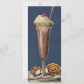 ヴィンテージデザートチョコレートシェイクバースデーパーティー 招待状 (正面)